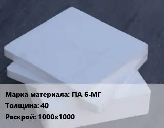 Капролон листовой ПА 6-МГ s=40 1000х1000